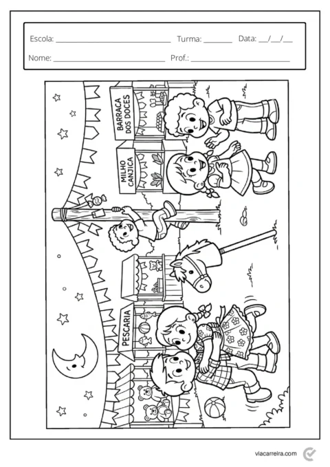 Atividades de Festa Junina para Colorir e Imprimir - 30 Páginas em PDF — p8 | Atividades Educação Infantil (ensinoja.com.br)