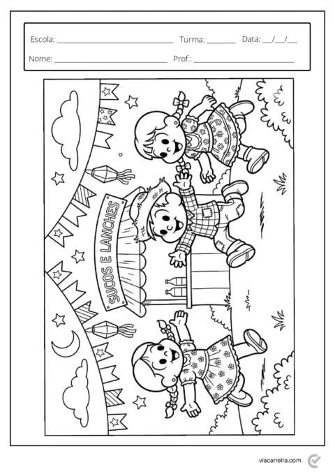 Atividades de Festa Junina para Colorir e Imprimir - 30 Páginas em PDF — p9 | Atividades Educação Infantil (ensinoja.com.br)