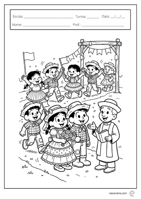 Atividades de Festa Junina para Colorir e Imprimir - 30 Páginas em PDF — p18 | Atividades Educação Infantil (ensinoja.com.br)