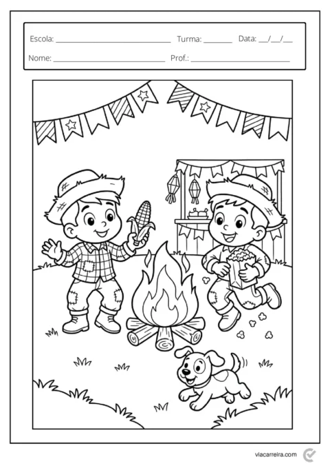 Atividades de Festa Junina para Colorir e Imprimir - 30 Páginas em PDF — p19 | Atividades Educação Infantil (ensinoja.com.br)
