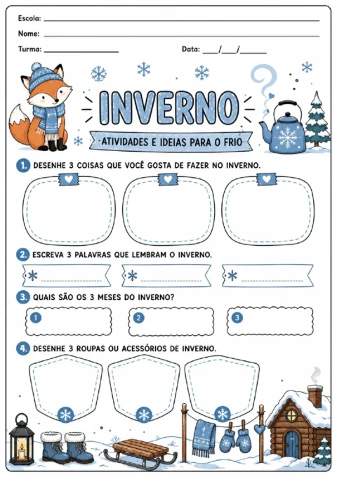 Atividades de inverno para educação infantil — p7 | Atividades Educação Infantil (ensinoja.com.br)
