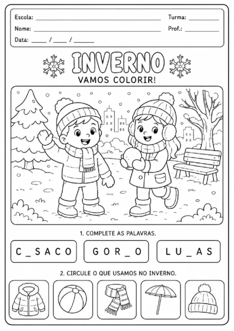 Atividades de inverno para educação infantil — p11 | Atividades Educação Infantil (ensinoja.com.br)