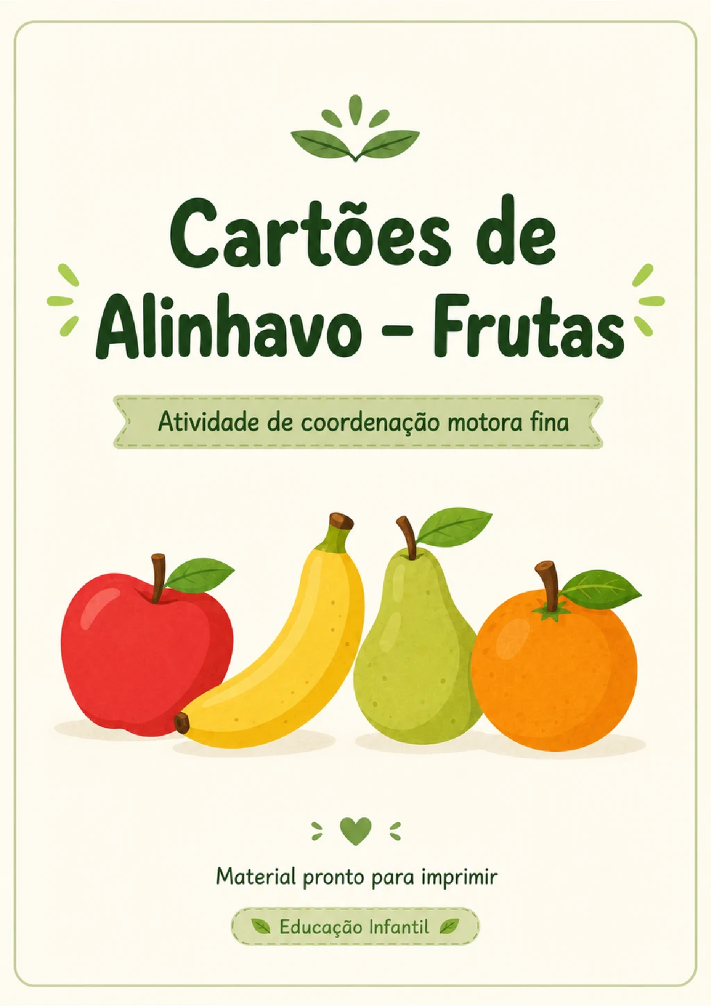Atividade de alinhavo com frutas na Educação Infantil