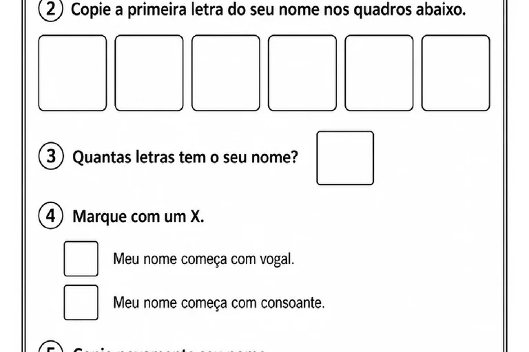 Atividades de alfabetização com palavras do cotidiano