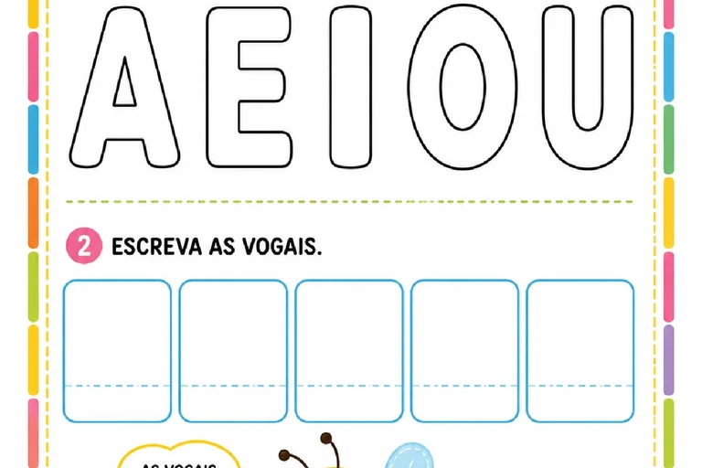 Atividades de alfabetização com vogais e sílabas