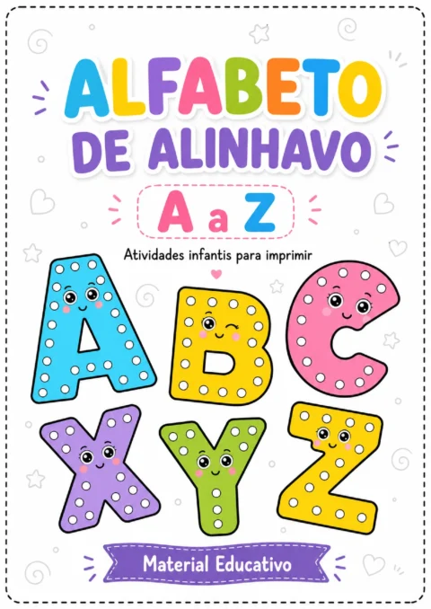 Atividades de alinhavo e contorno do alfabeto