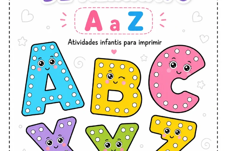 Atividades de alinhavo e contorno do alfabeto