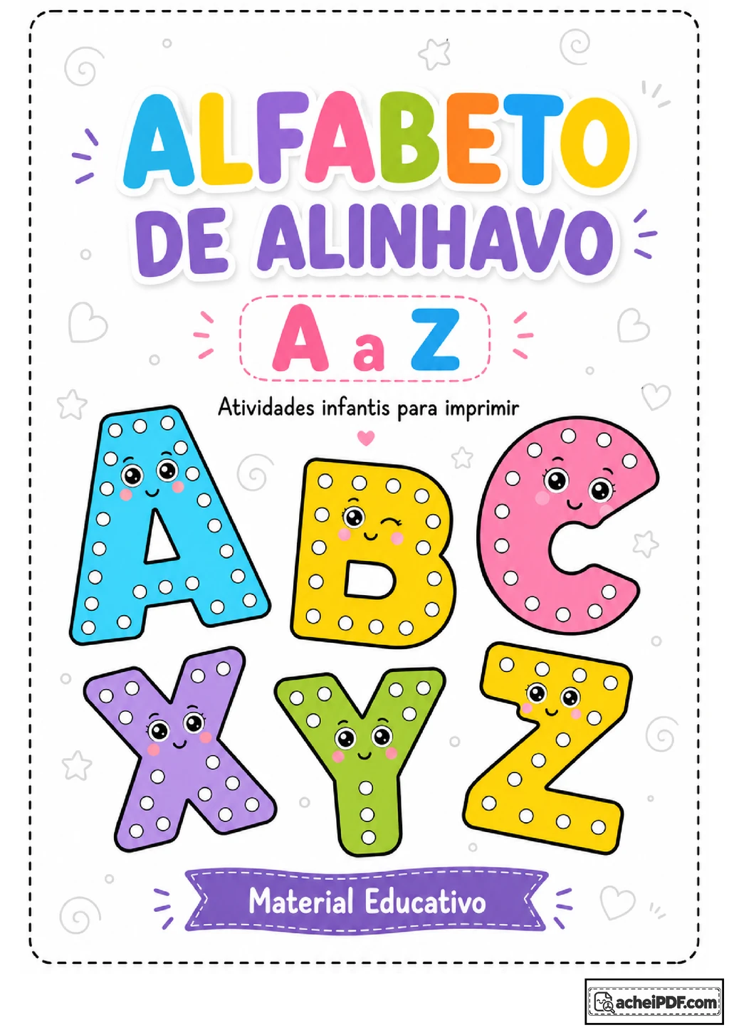Atividades de alinhavo e contorno do alfabeto
