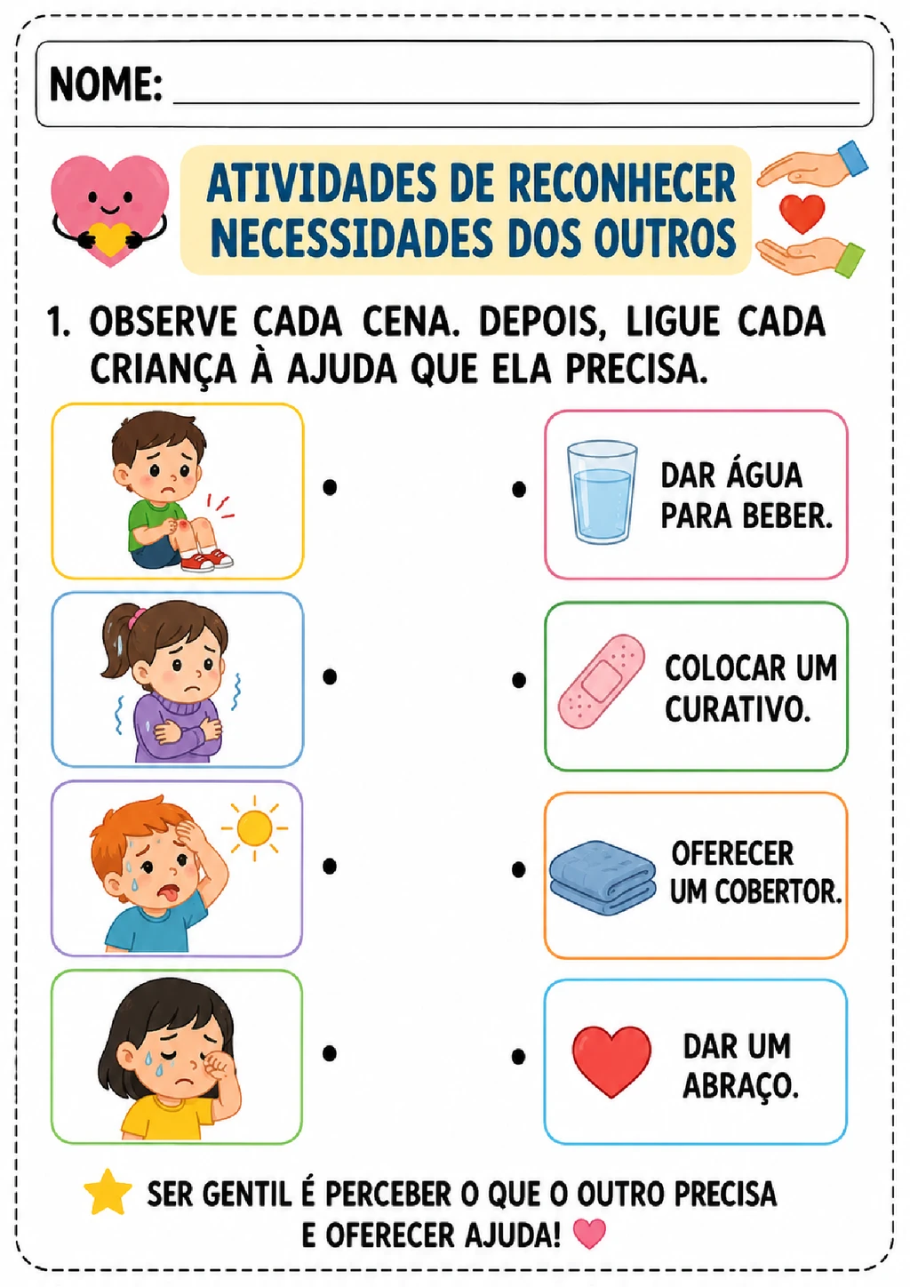 Atividades de empatia e ajuda na Educação Infantil