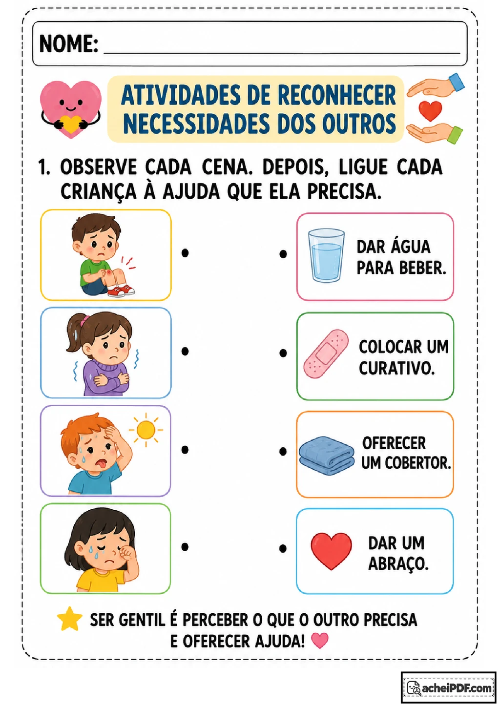 Atividades de empatia e ajuda na Educação Infantil