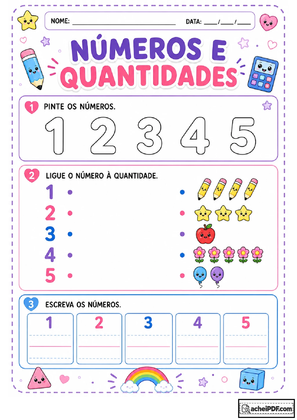 Atividades de matemática: números, formas e operações