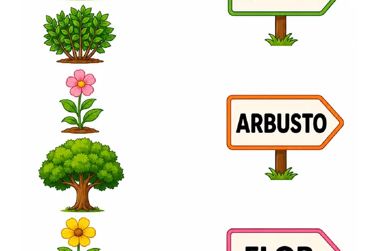 Atividades sobre árvores, arbustos e flores para imprimir