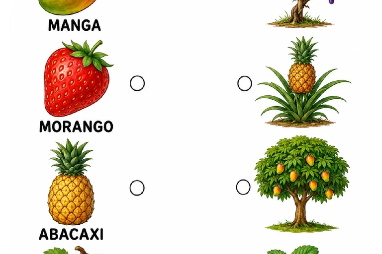 Atividades sobre frutas e plantas para imprimir
