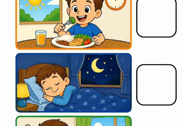 Atividades sobre manhã, tarde e noite para imprimir