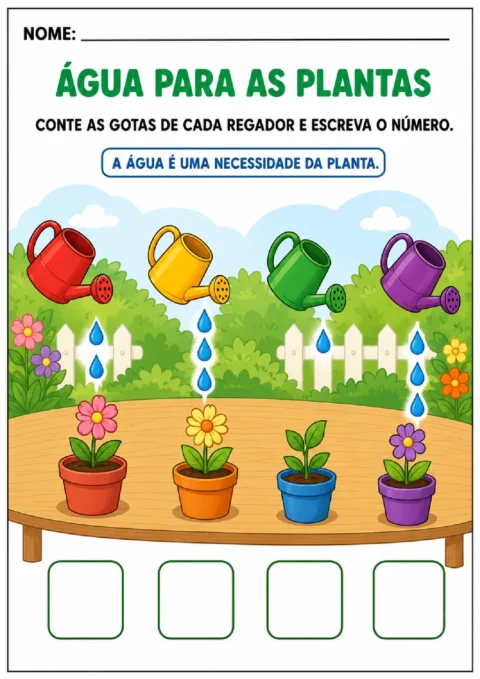 Atividades sobre necessidades das plantas para imprimir