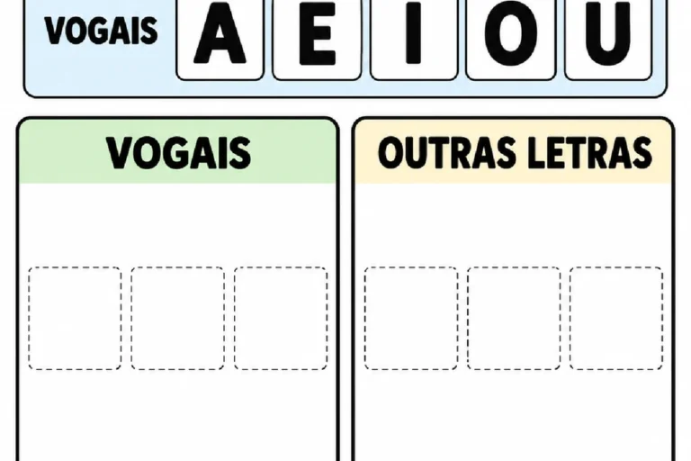 Atividade para Pré I de classificação visual de vogais e outras letras com cartões para recortar e colar