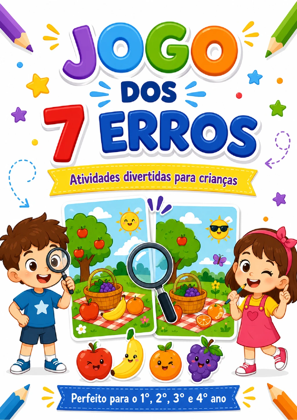 Encontre as diferenças: cenas infantis para imprimir