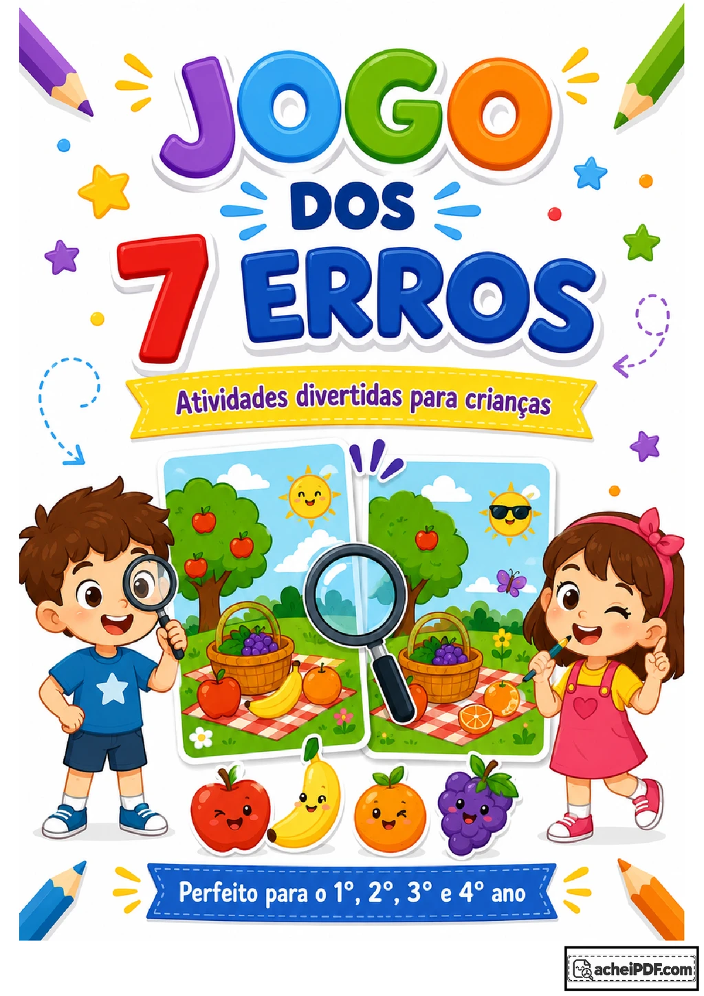 Encontre as diferenças: cenas infantis para imprimir