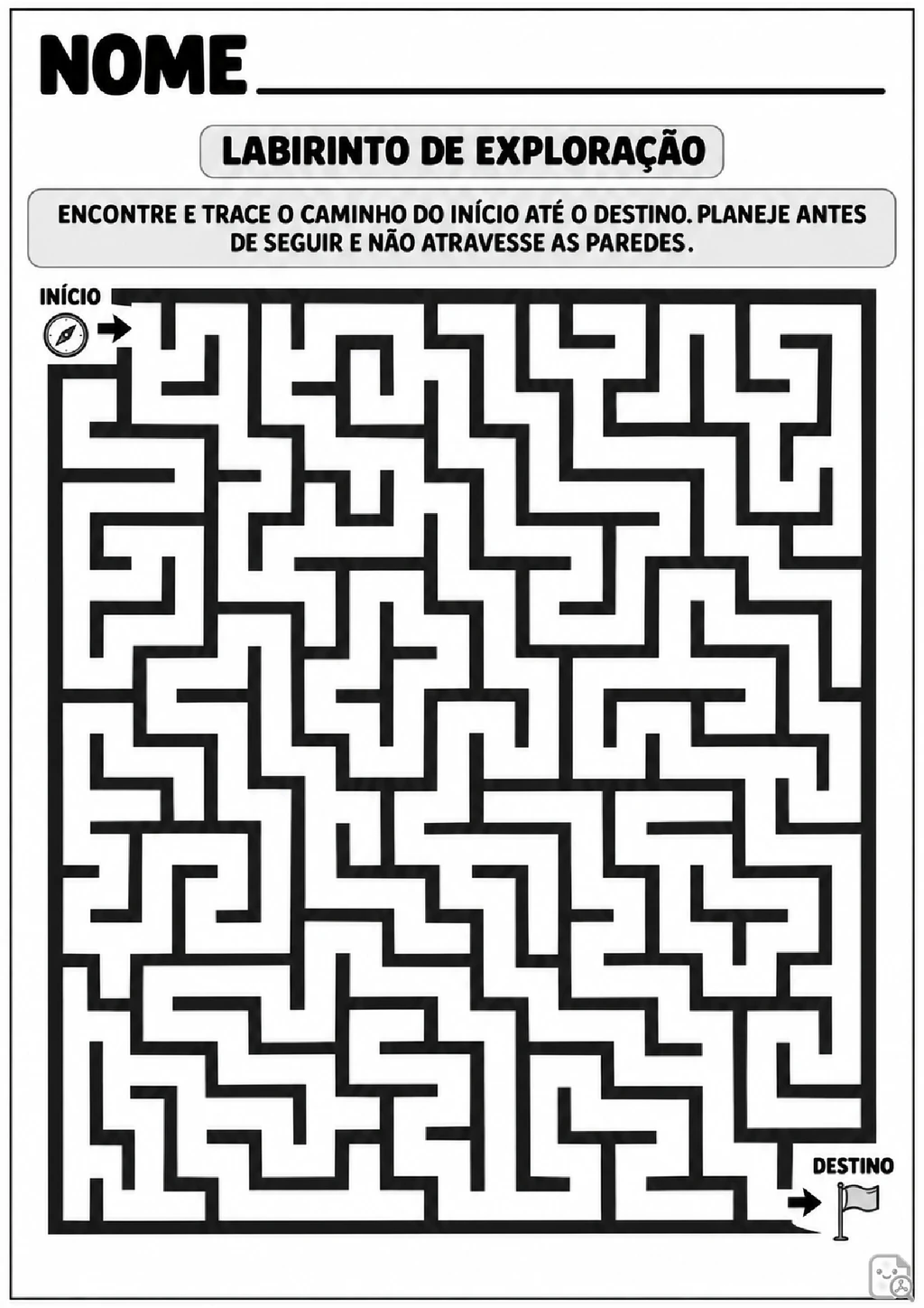 Atividade de Labirinto para o 5º Ano
