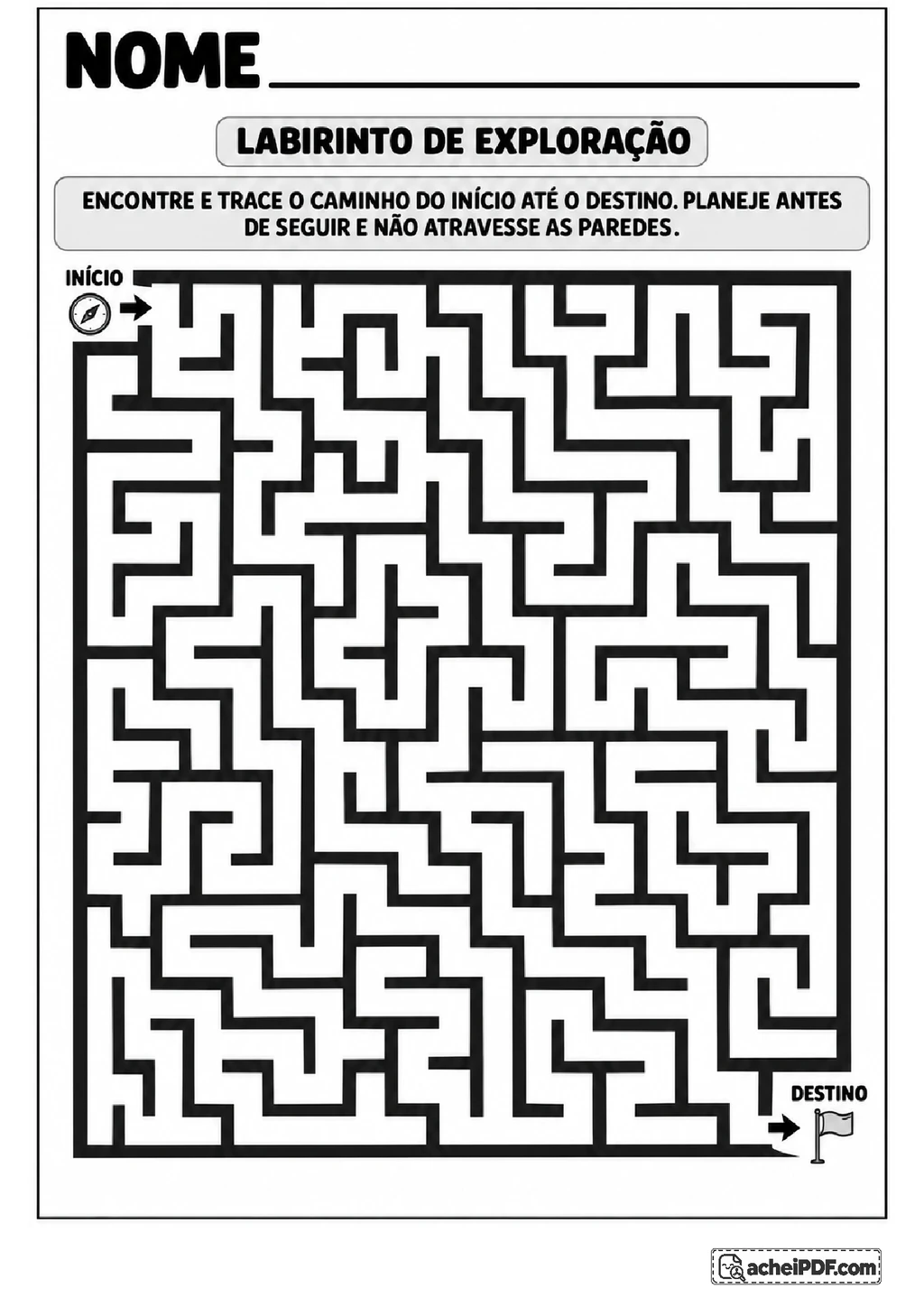 Atividade de Labirinto para o 5º Ano