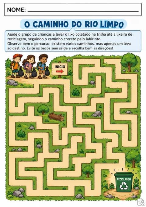 Labirinto com pontes e cruzamentos para o 5º ano