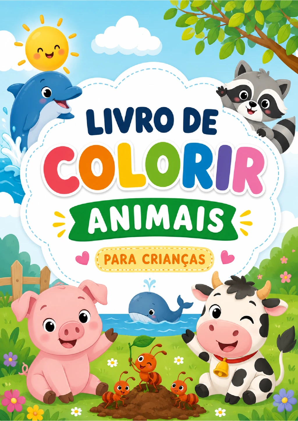 Livro de colorir de animais para Educação Infantil