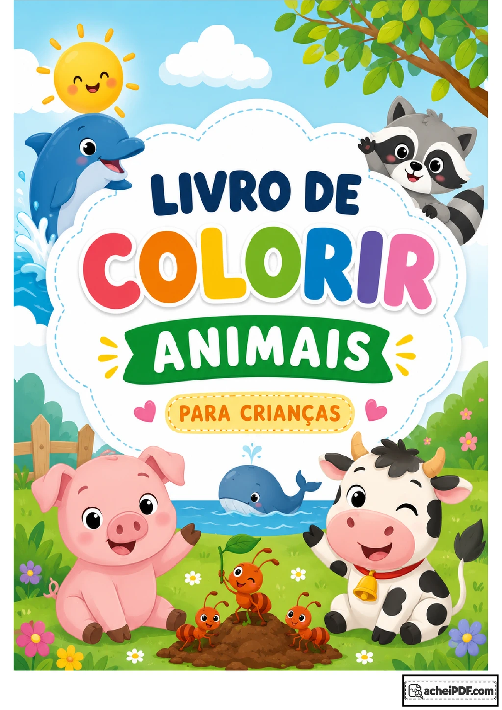 Livro de colorir de animais para Educação Infantil