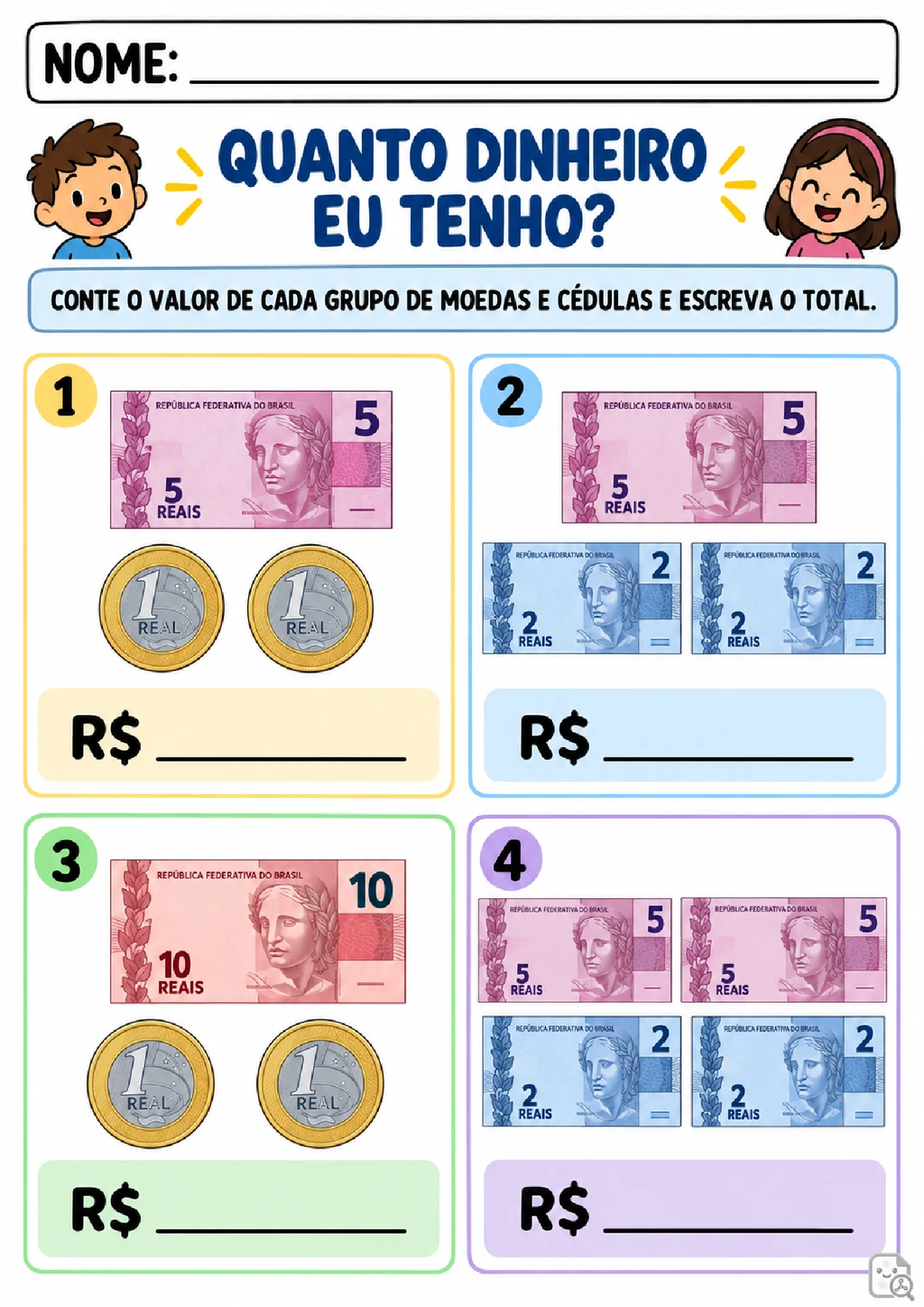 Quanto Dinheiro Eu Tenho? Atividades com Moedas e Cédulas no 2º ano