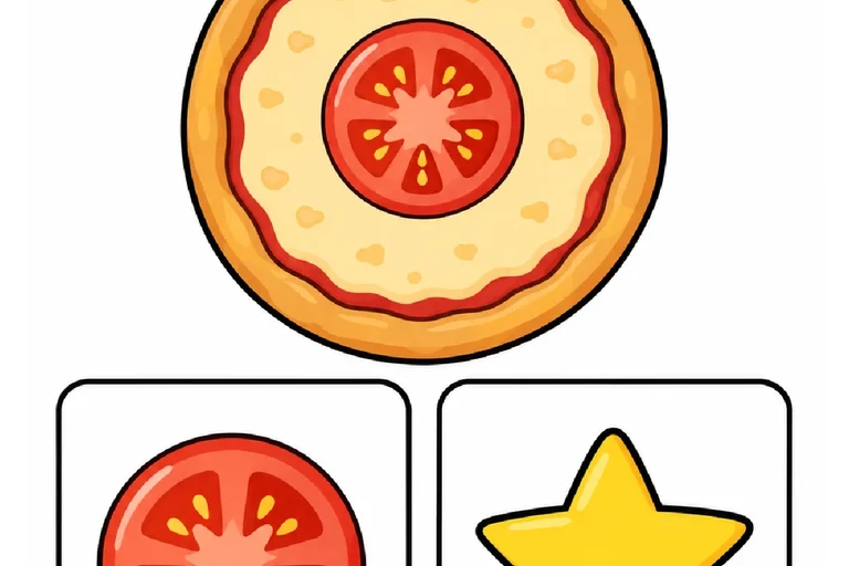 Jogo de Pizza com Associação Visual para Bebês / Berçário