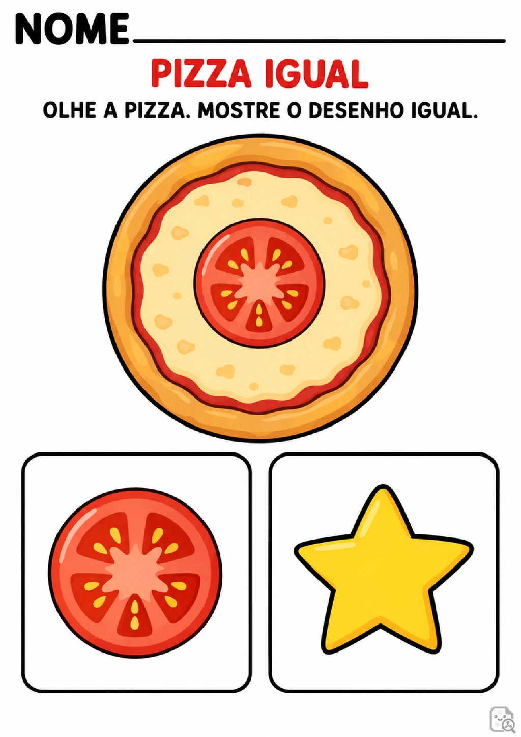 Jogo de Pizza com Associação Visual para Bebês / Berçário