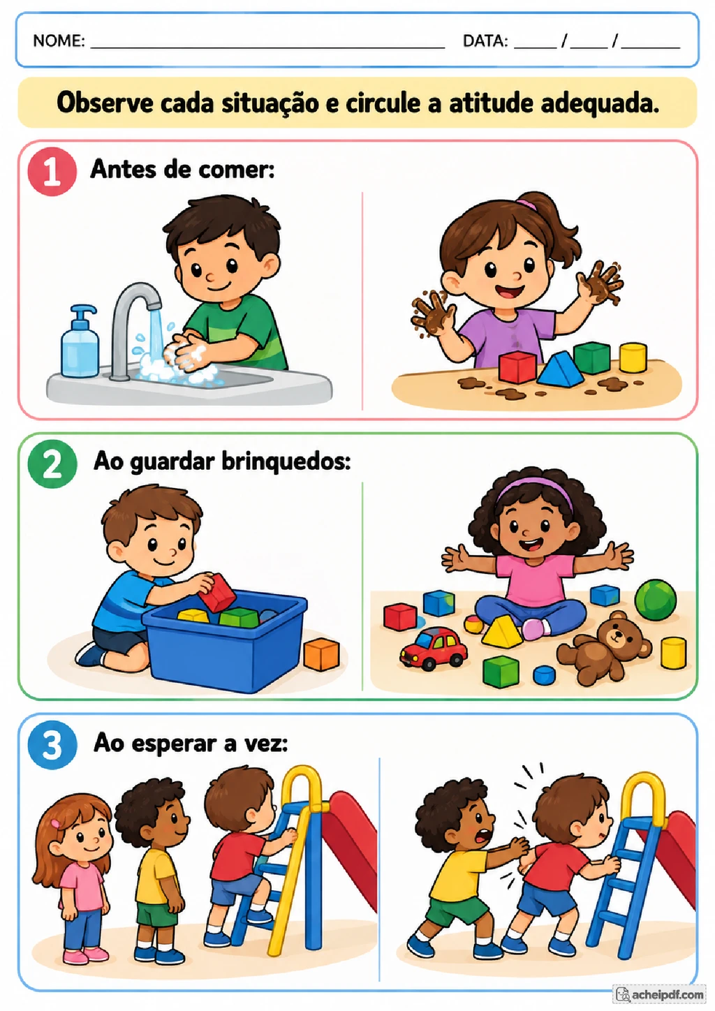 Atividades de Educação Especial para Imprimir