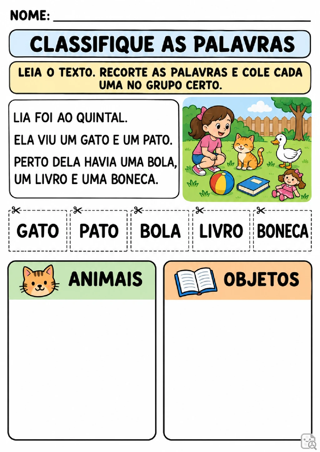 Textos Curtos para Leitura e Compreensão no 1º ano