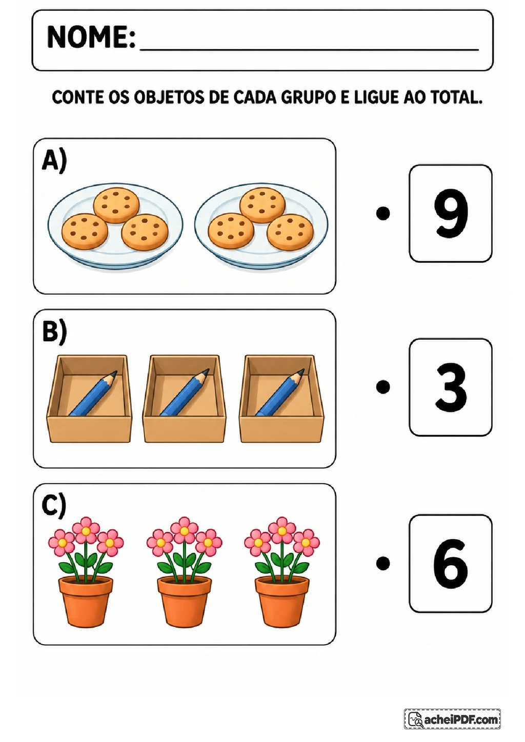 Multiplicação Inicial com Desenhos para Imprimir