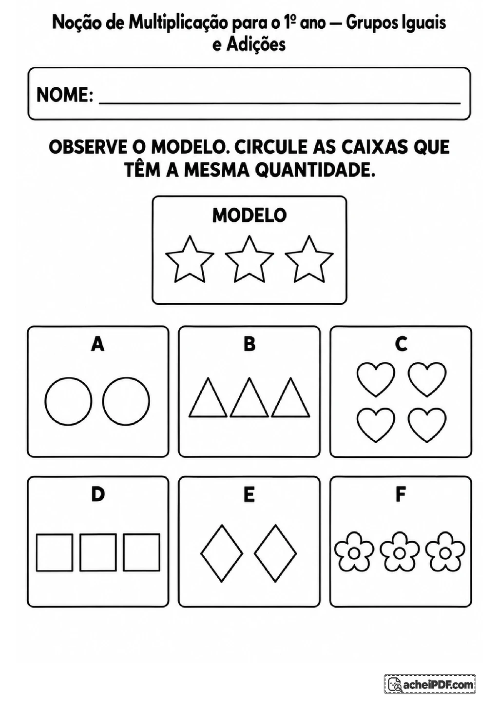 Adições Repetidas com Desenhos e Números Pontilhados