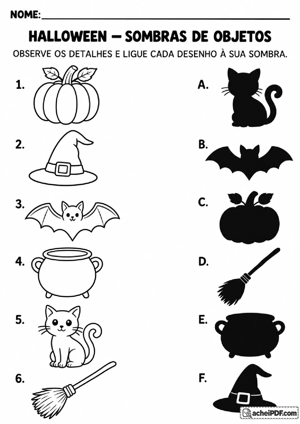 Atividades de Halloween para o 2º ano em PDF