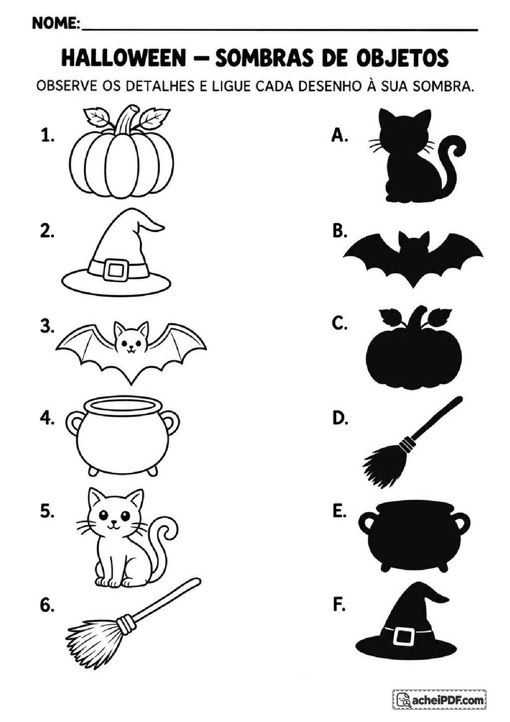 Atividades de Halloween para o 2º ano em PDF