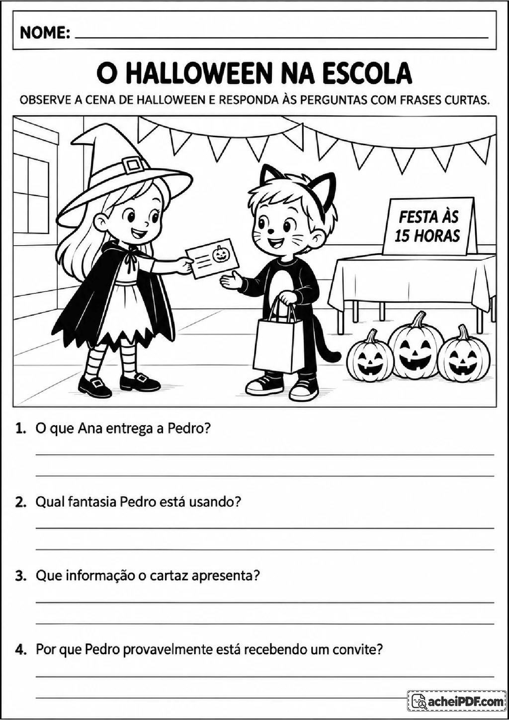 Interpretação de Texto e Ortografia de Halloween