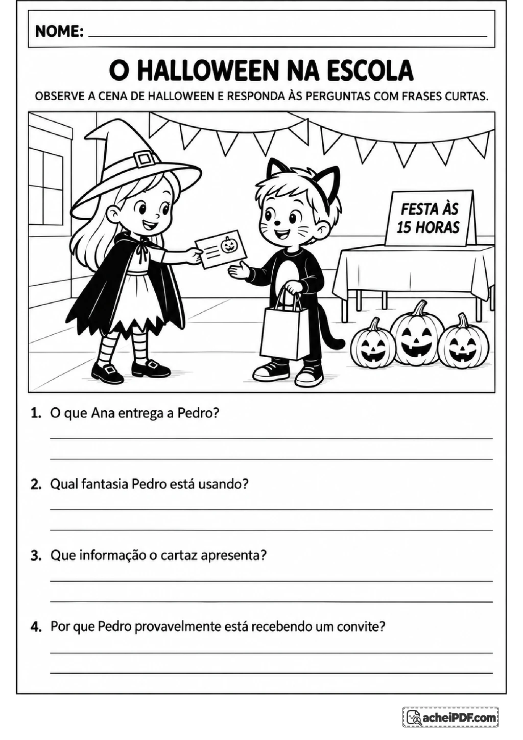 Interpretação de Texto e Ortografia de Halloween