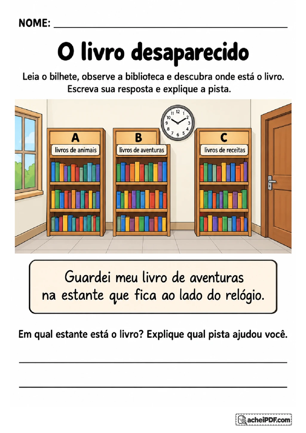Leitura e Interpretação com Pistas para Imprimir