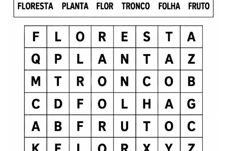 Palavras Escondidas para o 2º ano em PDF