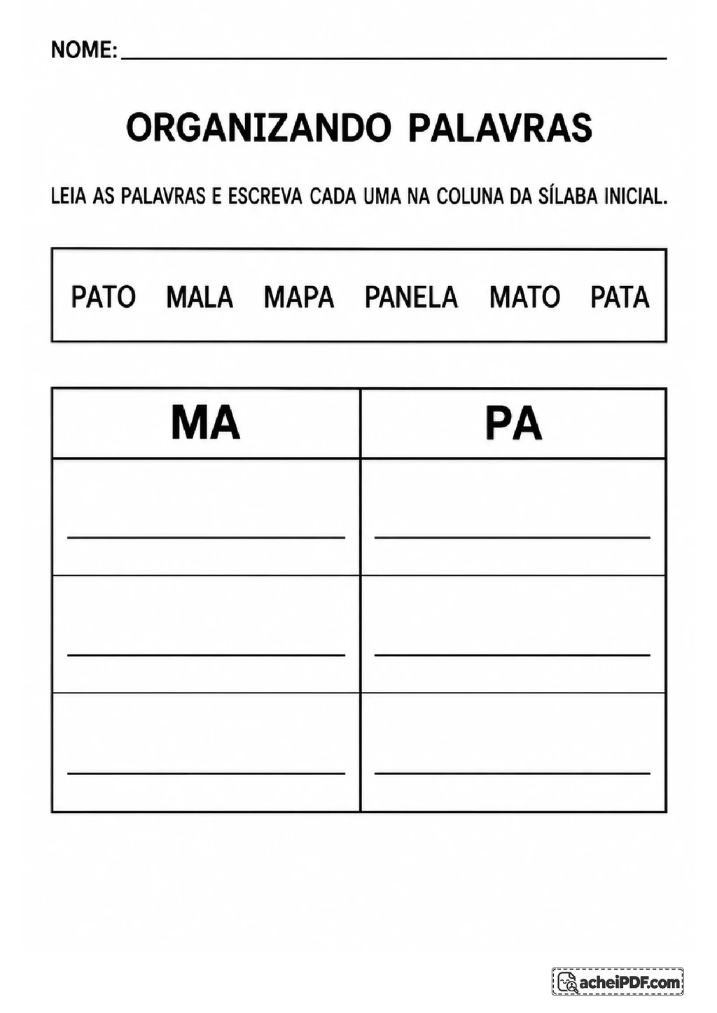 Leitura, Escrita e Interpretação para o 1º ano