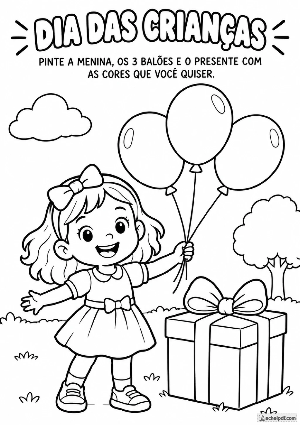 Atividades de Colorir para o Dia das Crianças para o Pré I