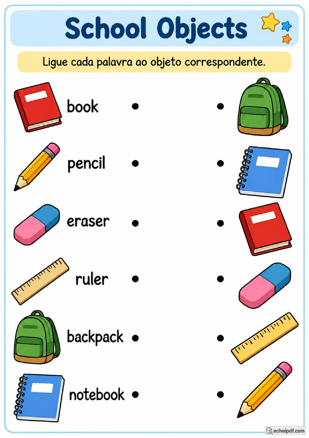 Atividades de Inglês para o 2º ano para Imprimir