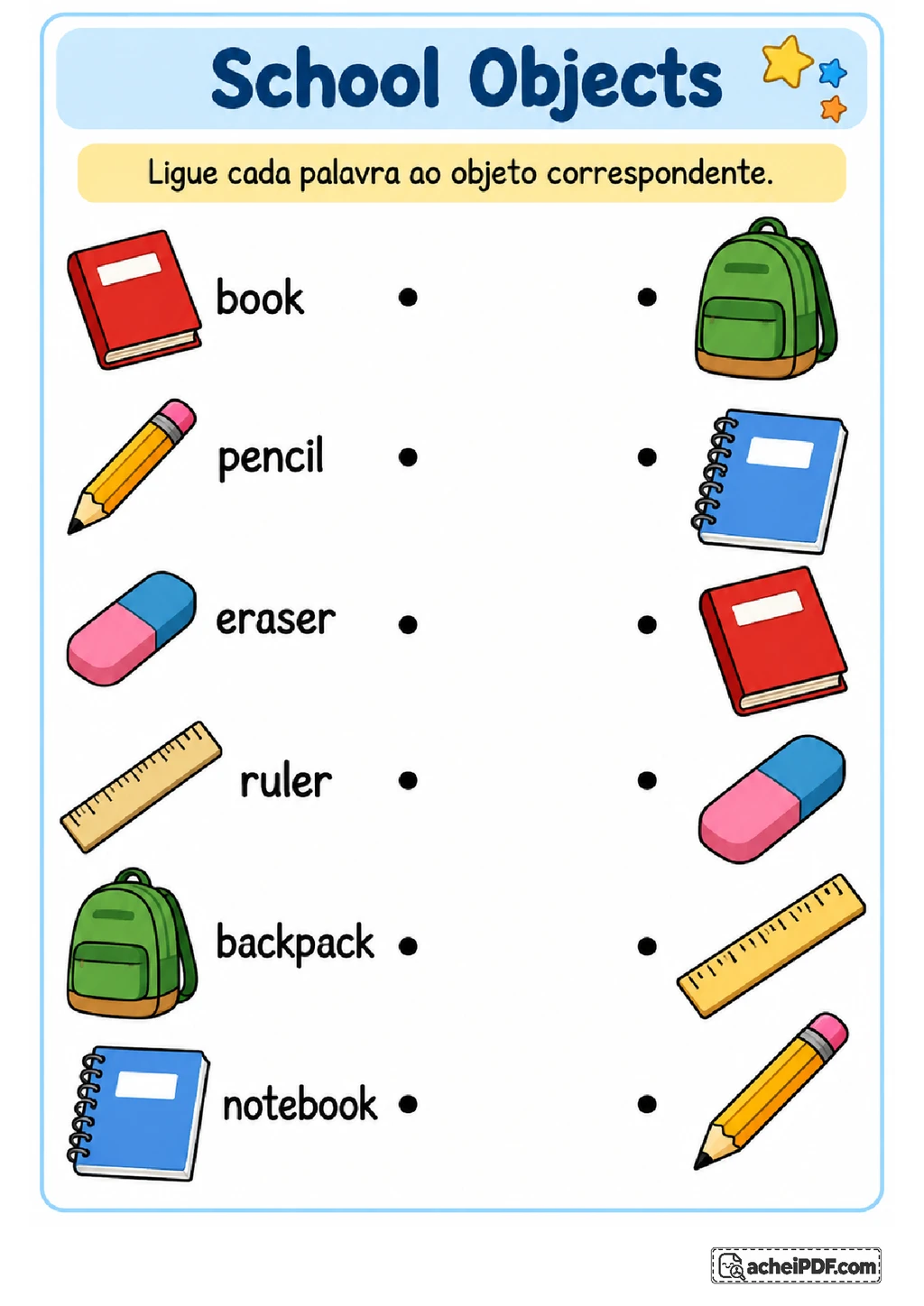 Atividades de Inglês para o 2º ano para Imprimir