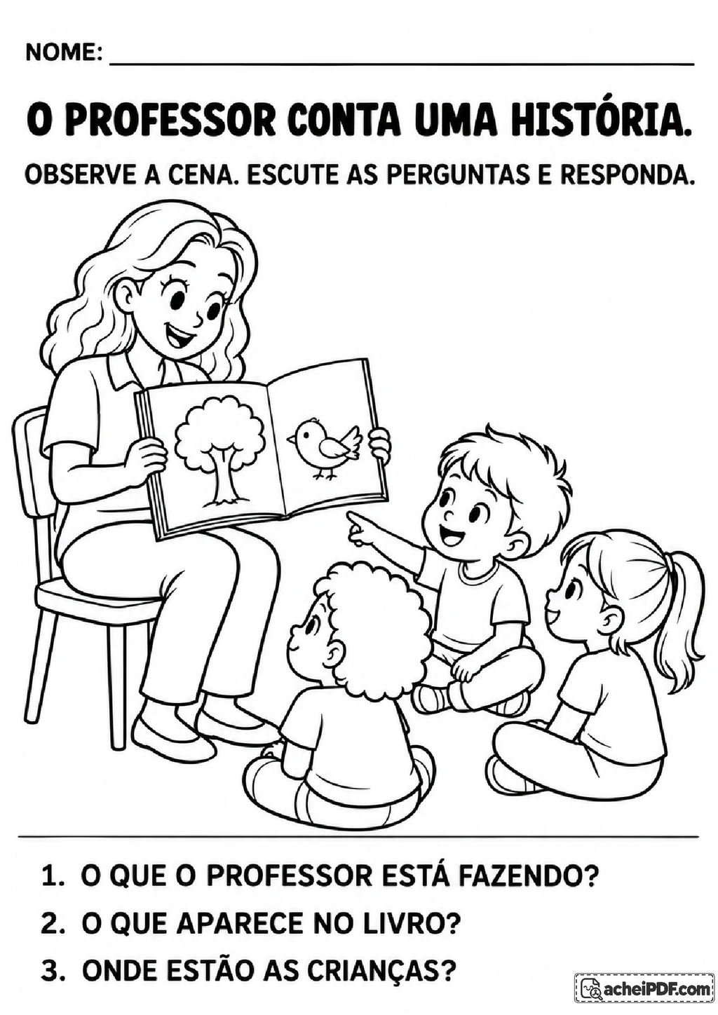 Atividades de Português do Dia dos Professores para o Pré I