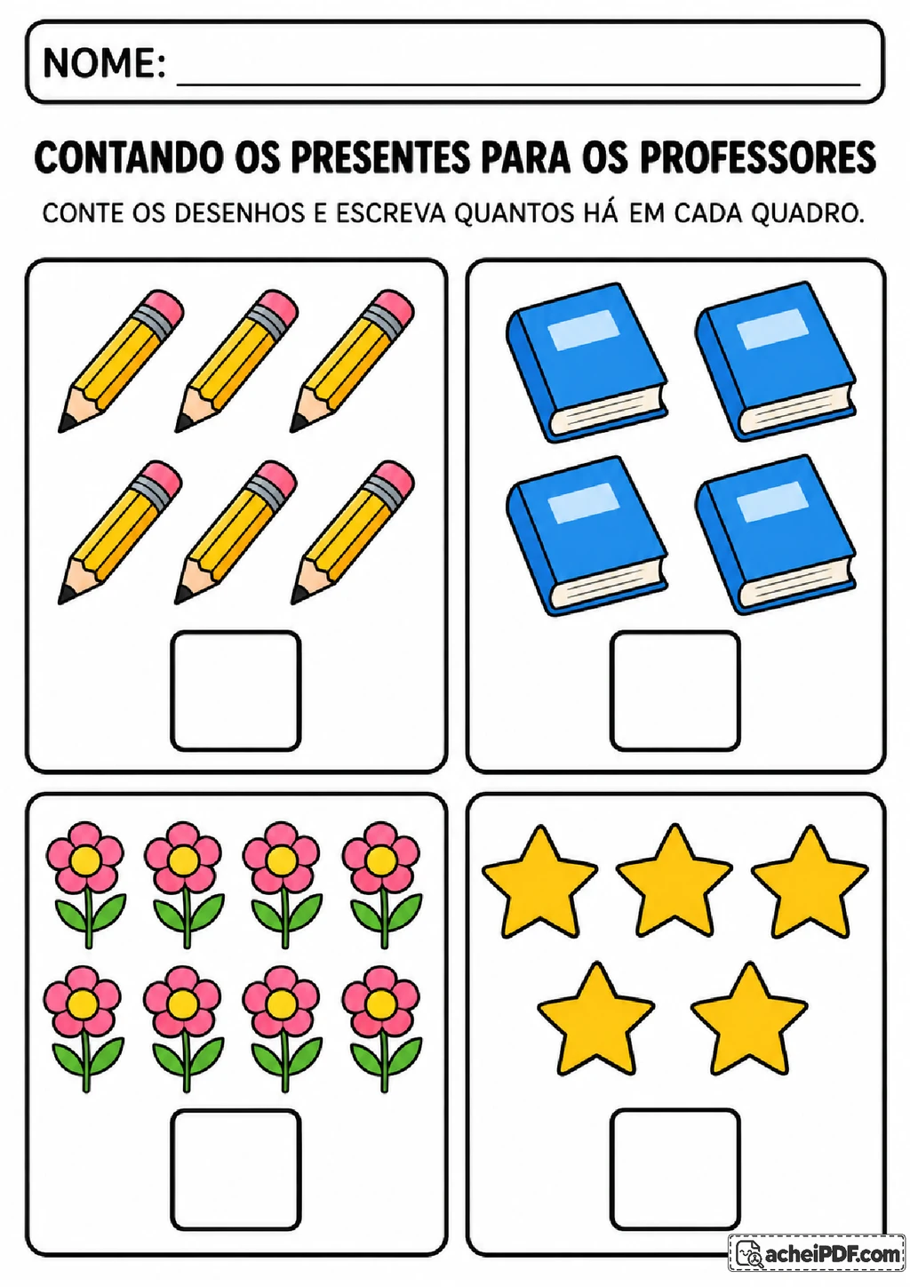 Atividades de Matemática do Dia dos Professores para Imprimir