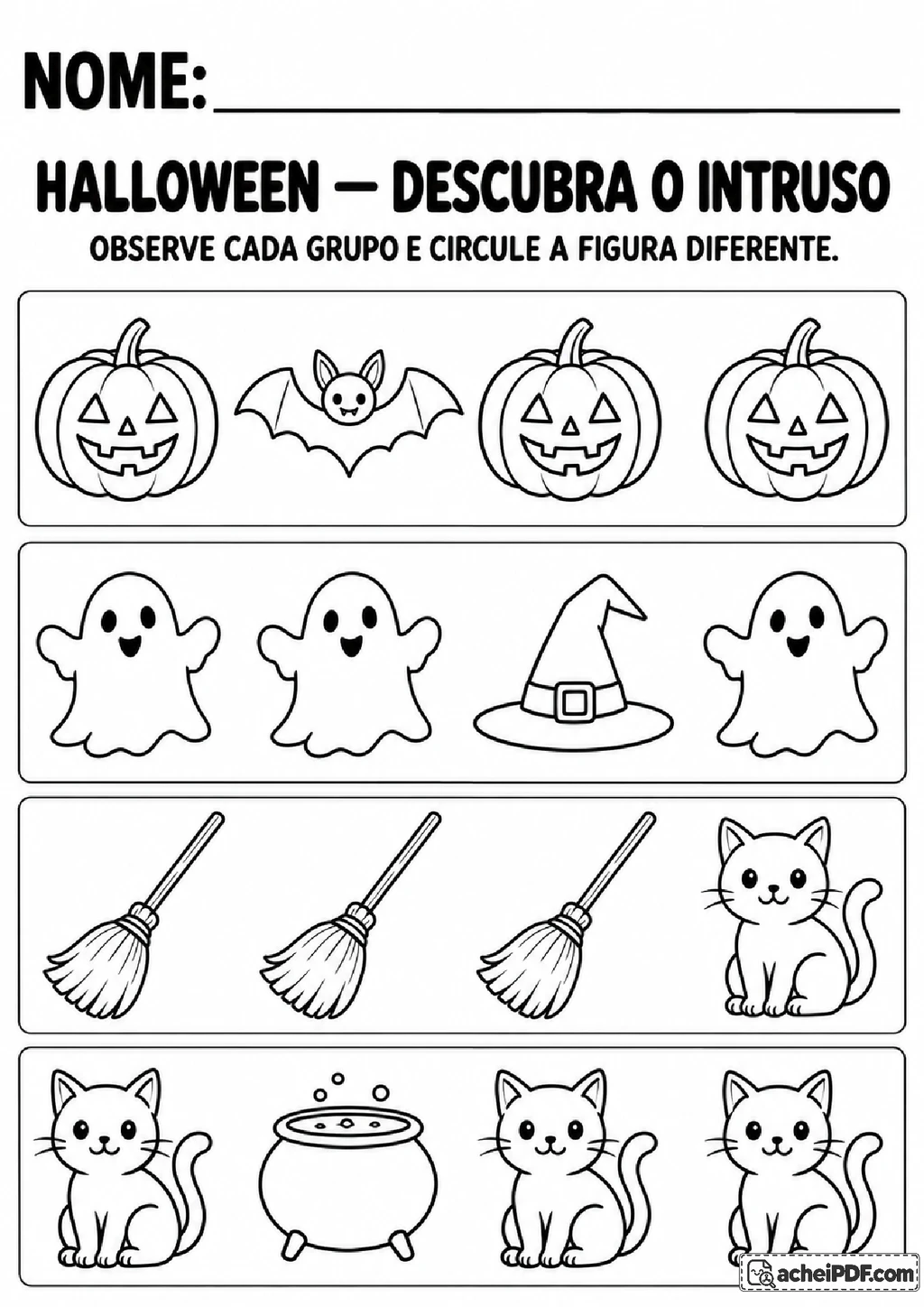 Atividades de Halloween para o Pré II em PDF