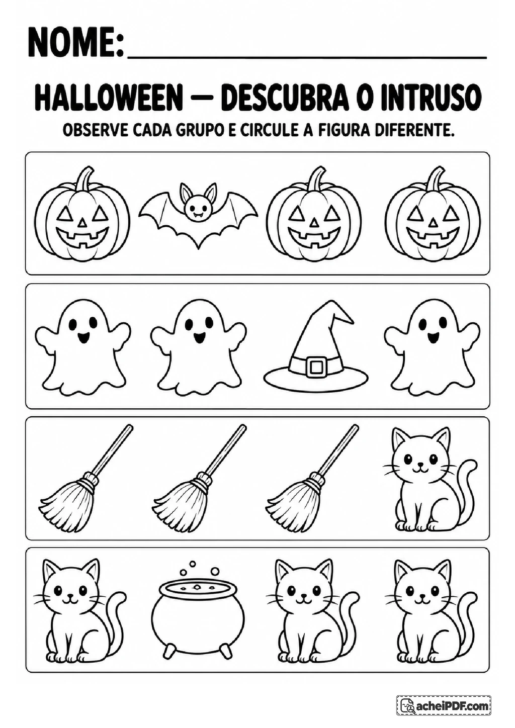 Atividades de Halloween para o Pré II em PDF