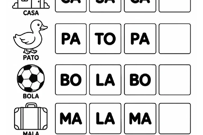 Sequências de Sílabas para o Pré II em PDF