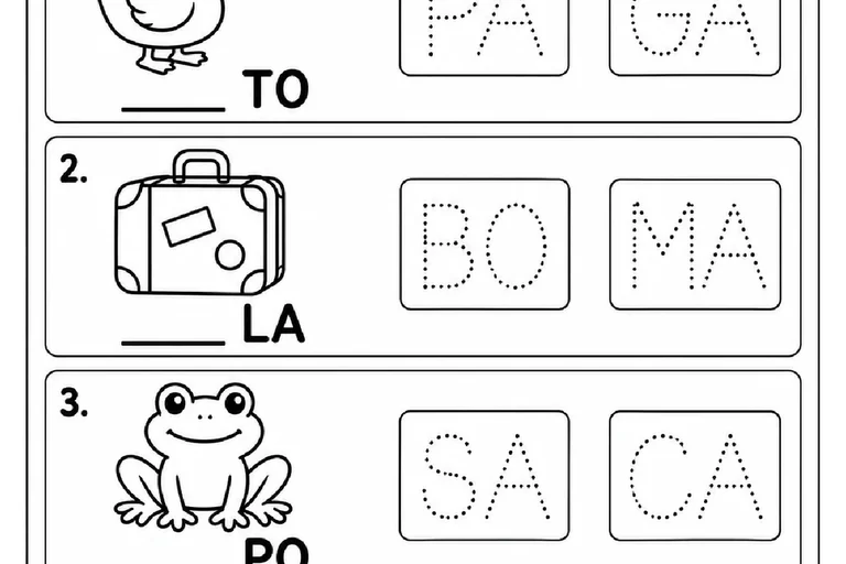Complete e Ordene Palavras com Sílabas Pontilhadas
